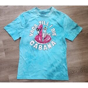 Cabana By Crown‎ & Ivy Men's Blue Dip Dye Smiley Graphic T-Shirt Small